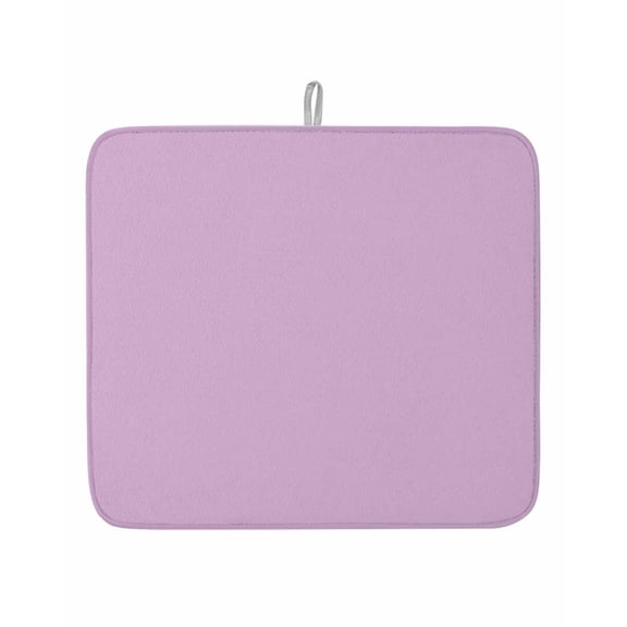 Minimalist Solid Color Lilac Dish Drying Mats for Kitchen Counter,Absorbent Microfiber Dish Drainer Rack Mat Light Purple Monochrome Art Drying Pad for Sinks,Utensils,Countertops,16x18in
