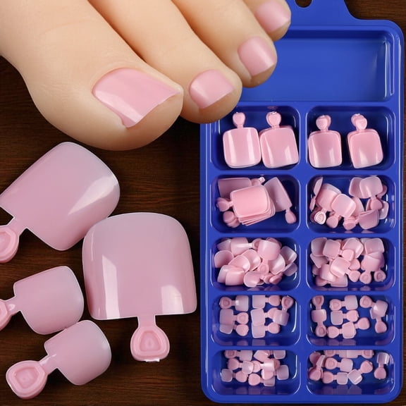 Minimalist Solid Color Press On Toe Nails Easy Apply Nail Tips for Beautiful Pedicures