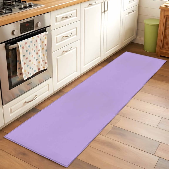 Minimalist Solid Color Runner Rug for Hallway 2x6ft, Pure Lavender Purple Simple Non Slip Floor Mat Washable Low-Profile Indoor Carpet for Living Room, Bedroom, Dining Room