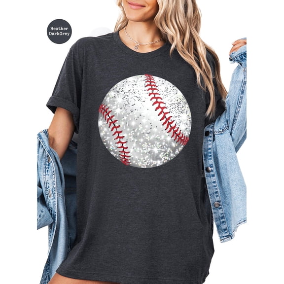 Minimalist Sparkly Baseball T-shirt | Modern Unisex Fan Apparel All Size S-5Xl