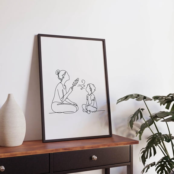 Minimalist Speech Therapy Line Art Print, Unframed Paper Poster 8x10in