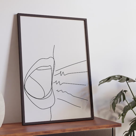 Minimalist Speech Therapy Line Art, Slp Drawings, Office Decoration Print, Speech Therapist Poster, File Gift, Talking Drawing- Wall Art Print, 8x12 UNFRAMED