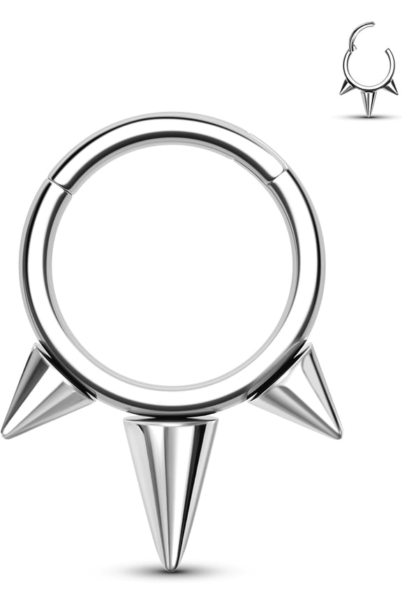 Minimalist Spike G23 Solid Titanium Septum Ring 16G Silver Septum Jewelry Dainty Helix Daith Earrings for Women Cool Daith Piercing Jewelry
