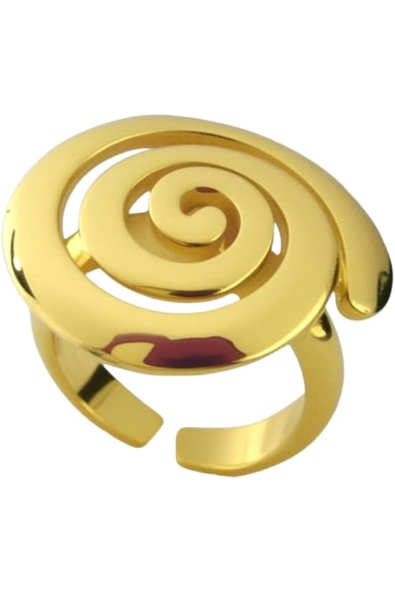 Minimalist Spiral Rings for Women Delicate 14K Gold Plated Hypoallergenic Swirl Statement Rings Bands Braided Wrap Style Adjustable Thumb Open Ring Fashion Coastal Jewelry Grandma