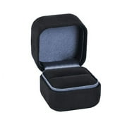 Minimalist Square Velvet Black Ring Box Small Size Jewelry Storage Display Case High-End Gift Case