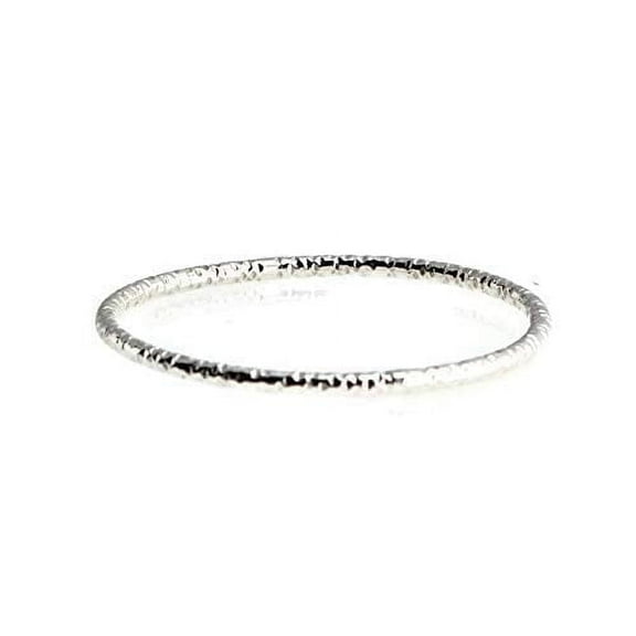 Minimalist Stackable Diamond Cut Thin Knuckle Mini Stacking Ring (7 US, 925 Sterling Silver/ Diamond Cut)
