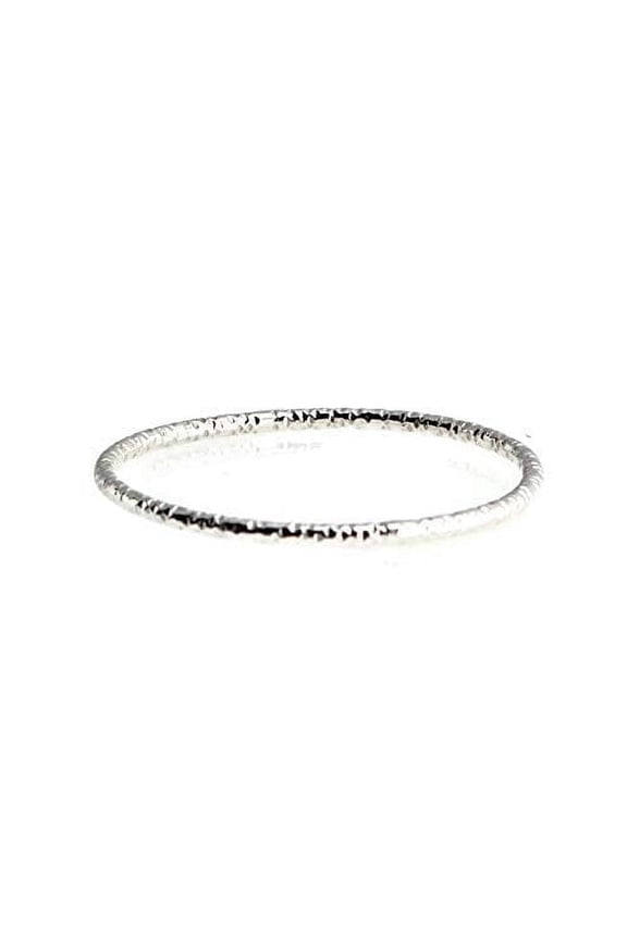 Minimalist Stackable Diamond Cut Thin Knuckle Mini Stacking Ring (7 US, 925 Sterling Silver/ Diamond Cut)