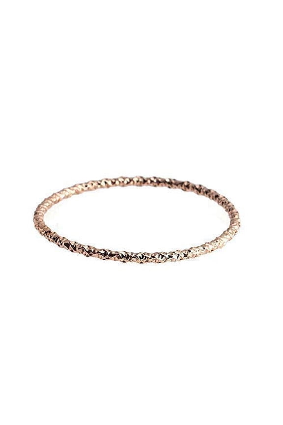 14K Rose Gold Filled Diamond Cut Stackable Mini Ring Size 7 Handmade
