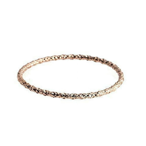 Minimalist Stackable Diamond Cut Thin Knuckle Mini Stacking Ring (7 US, Rose Gold Filled/ Diamond Cut)
