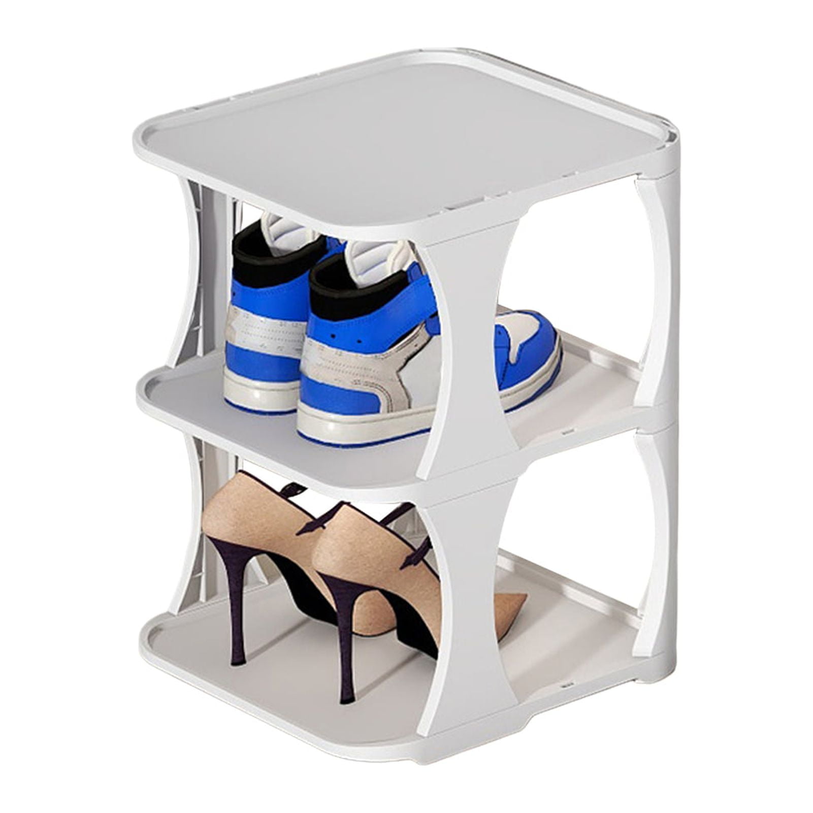 Minimalist Stackable Shoe Rack - Convenient with Bottom Plate, Easy to ...