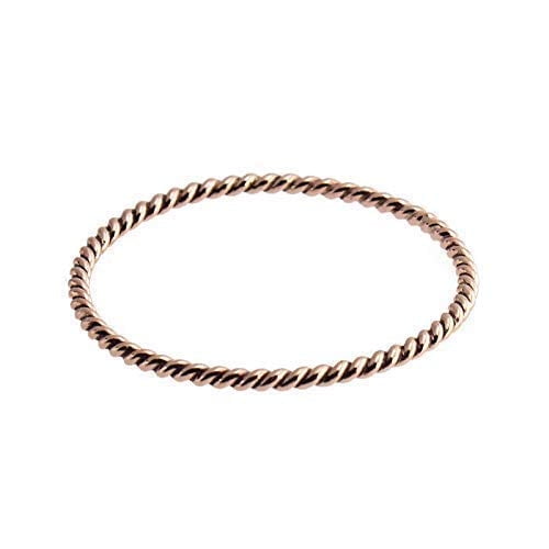 Twisted Wire Rings Minimalist Stackable Twisted wire Thin Knuckle Mini Stacking Ring (7 US ...