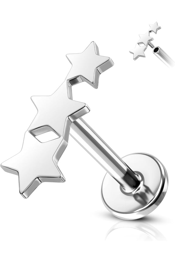 Minimalist Star G23 Solid Titanium Cartilage Earrings Stud 16G Tragus Helix Earrings Dainty Helix Piercing Jewelry Hypoallergenic