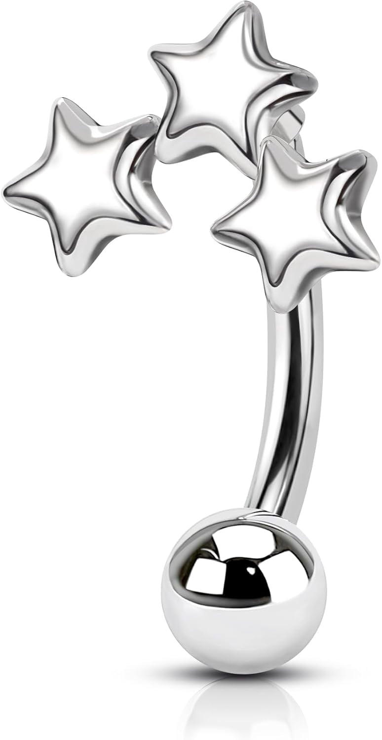 Star Rook Piercing Minimalist Star Rook Earrings, 16G Rook Eyebrow Jewelry, Stainless ...