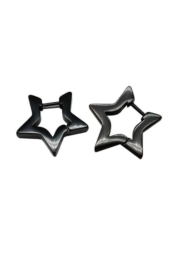 Minimalist Star Stud Earrings Fashion Piercing Earrings Punk Ear Stud Simple Hoop Earrings Stainless Steel Jewelry Gift