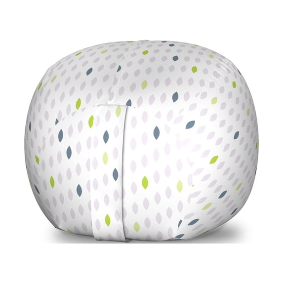 Minimalist Storage Toy Bag Chair, Creative Pattern of Soft Oval Polka Dots, Stuffed Animal Organizer Washable Bag, Small Size, Apple Green Blue Grey, by Ambesonne