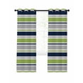 thumbnail image 1 of Minimalist Stripes Blackout Curtains for Bedroom Living Room, Navy Blue Grey Green Horizontal Stripe Modern 72 In Long Thermal Insulated Room Darkening Drapes Grommet Window Treatments, 52 x 72 In, 1 of 9
