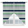 thumbnail image 1 of Minimalist Stripes Swag Valances for Windows 2 Pack Navy Blue Teal Grey Horizontal Stripe Modern Swag Kitchen Curtains 36 Inches Long Rod Pocket Short Window Treatment for Kitchen Bathroom 28"x36", 1 of 9