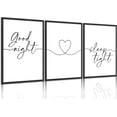 thumbnail image 1 of Minimalist Style Wall Art Bedtime Quotes Painting Picture Wall Decor Good Night Sleep Well Black Line Art Heart Shape and Phrase Poster Print Artwork for Living Room Bedroom Home Decoratio, 1 of 6