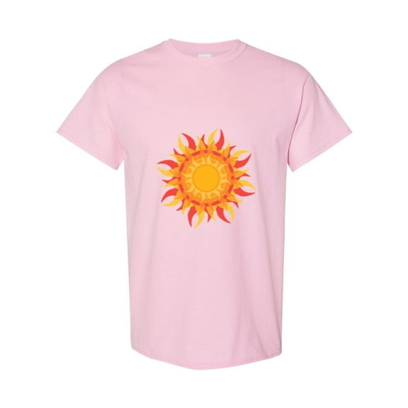 Minimalist Sun Sunshine Summer Beach Vacation Graphic Art T-Shirt, for men & women, up to size 5XL