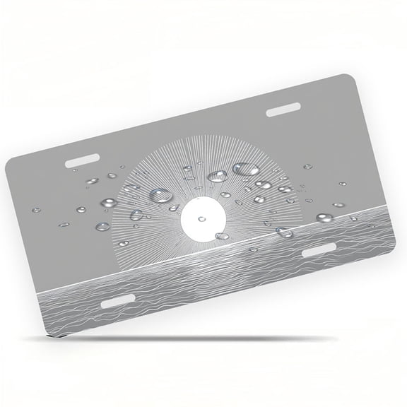 Minimalist Sun rise Front License Plate, Metal License Plate, Funny Standard Plates Personalized Novelty Decorative For Men/Women/Boys/Girls Car 6×12 Inch