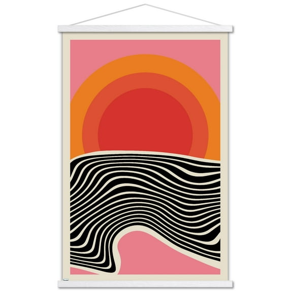 Minimalist Sunset Wall Poster with Magnetic Frame, 22.375" x 34"