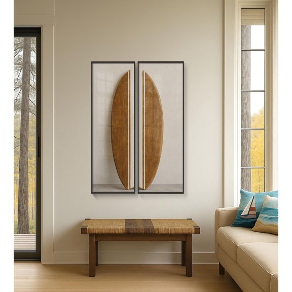 Minimalist Surfboard Art Print Set Coastal Modern Decor, Set 2, Poster Only