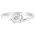 thumbnail image 1 of Minimalist Swirl Single Stone Promise Ring 1.5 Ct Round Diamond 14K White Gold Over, 1 of 2