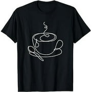 Minimalist Tea Coffee Cup T-Shirt Simple Line Art Aesthetic T-Shirt