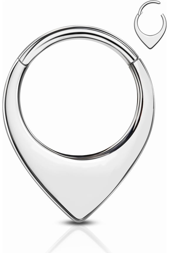Minimalist Teardrop G23 Solid Titanium Septum Rings 16G Septum Jewelry Dainty Helix Daith Earrings for Women 8/10MM Daith Piercing Jewelry Surgical Steel