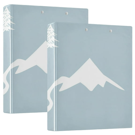 Minimalist Theme Design 12.4x10.6in PVC Round Ring Binder, D-Ring 3-Hole, Metal Clip, 200 Sheets