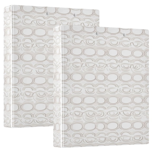 Minimalist Theme Design 12.4x10.6in PVC Round Ring Binders, 2-Pack, D-Ring 3-Hole, Metal Clip