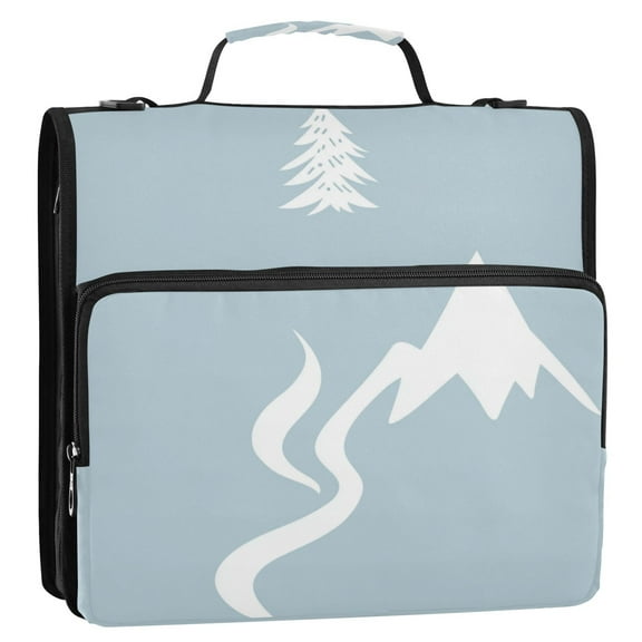 Minimalist Theme Design 3-Ring Binder Bag 13.6x12.4x3.5in Water-Resistant Canvas for School or Office Use