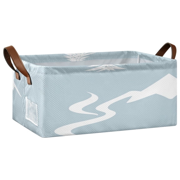 Minimalist Theme Design Open Home Storage Bins Foldable Metal Frame Shelf Baskets 16.9x11.4x7.7in Water-Resistant