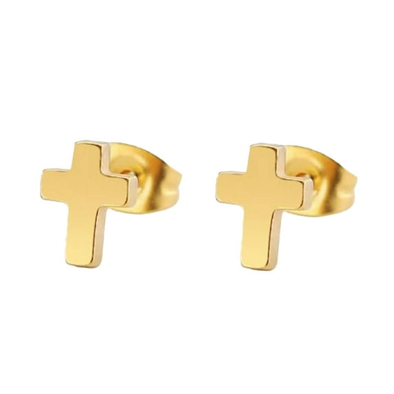 Minimalist Titanium Steel Crucifix Earrings For Women Jewelry Lightweight Comfortable Studs