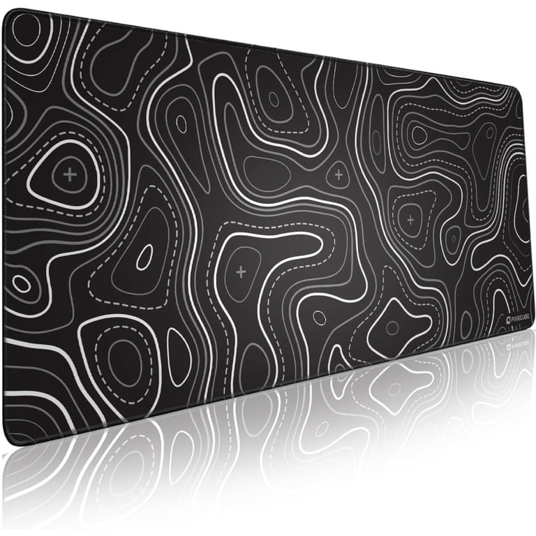 Minimalist Topographic Map Mouse Pad - Contour Extended Large