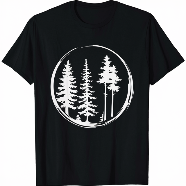 Minimalist Tree Design Forest Outdoor Lover Nature Explorer TShirt