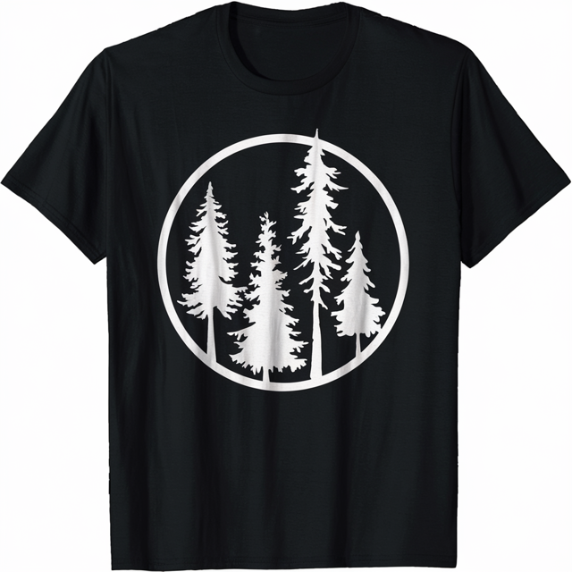 Minimalist Tree Design Forest Outdoor Lover Wilderness Nature TShirt
