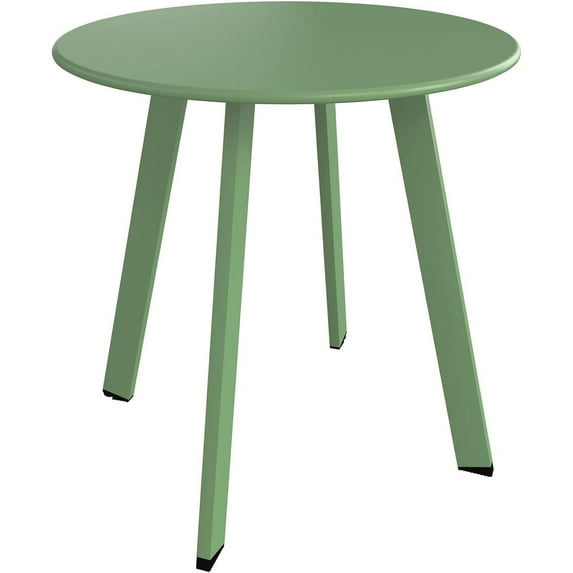 Minimalist Side Table - Smooth Round Surface, Stable Four-Leg Design, Perfect as Plant Stand or Nightstand (Modern Decor)​ - Green