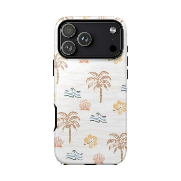 Minimalist Tropical Palm Tree Phone Case for iPhone 17 16 15 14 13 12 11 Pro Max Plus Mini, Boho Beach Summer Cover