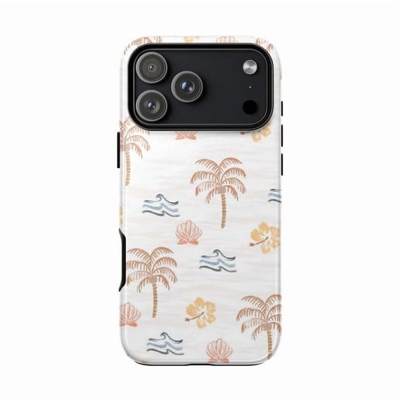 Minimalist Tropical Palm Tree Phone Case for iPhone 17 16 15 14 13 12 11 Pro Max Plus Mini, Boho Beach Summer Cover