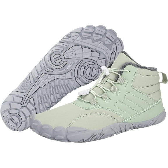 Minimalist Unisex Barefoot Hiking Boots for Winter - Slip - On, Warm, Waterproof, Wide Toe Box Ankle Boots, Ideal for Hiking, Walking & Outdoor Use