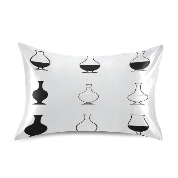 Minimalist Vase Icon Queen Size Pillowcase Silky Smooth Finish Anti Wrinkle Design Easy Envelope Closure 20x30in