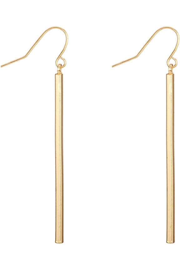 Minimalist Vertical Bar Dangle Drop Earrings Gold Silver Plated Vintage Simple Long Thin Cube Line Stick Geometric Lightweight Earrings for Women Birthday Christmas Party Fashion Jewelry[r3531]