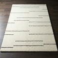thumbnail image 1 of Minimalist Vertical Line Area Rug – Hand-Tufted Cream & Black Wool Carpet for Modern Living Room or Bedroom – Universal Carpets, 1 of 5