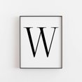 Minimalist W Wall Art Print, Black And White, Ideas For Child Name ...