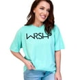 thumbnail image 1 of Minimalist WRSHP Design Graphic Worship, Christian, Chalky Mint Comfort Colors T-Shirt, 3XL, 1 of 3