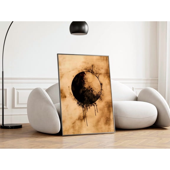 Minimalist Wabi Sabi Wall Zen Circle Trendy Japanese for Minimalist Decor Japandi Interiors Serene Decor, Wall Art
