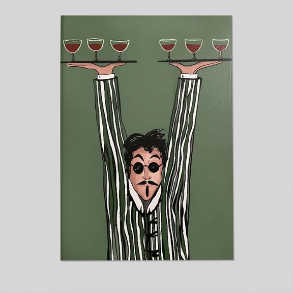 Minimalist Waiter Art Poster, One Sheet Wall Size 24''x36''-Gategoo
