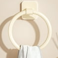 thumbnail image 1 of Minimalist Wall Mounted Towel Ring Plastic Round Hand Towel Holder, Adhesive Installation, 16.5x6cm, Black or White, 1 of 6