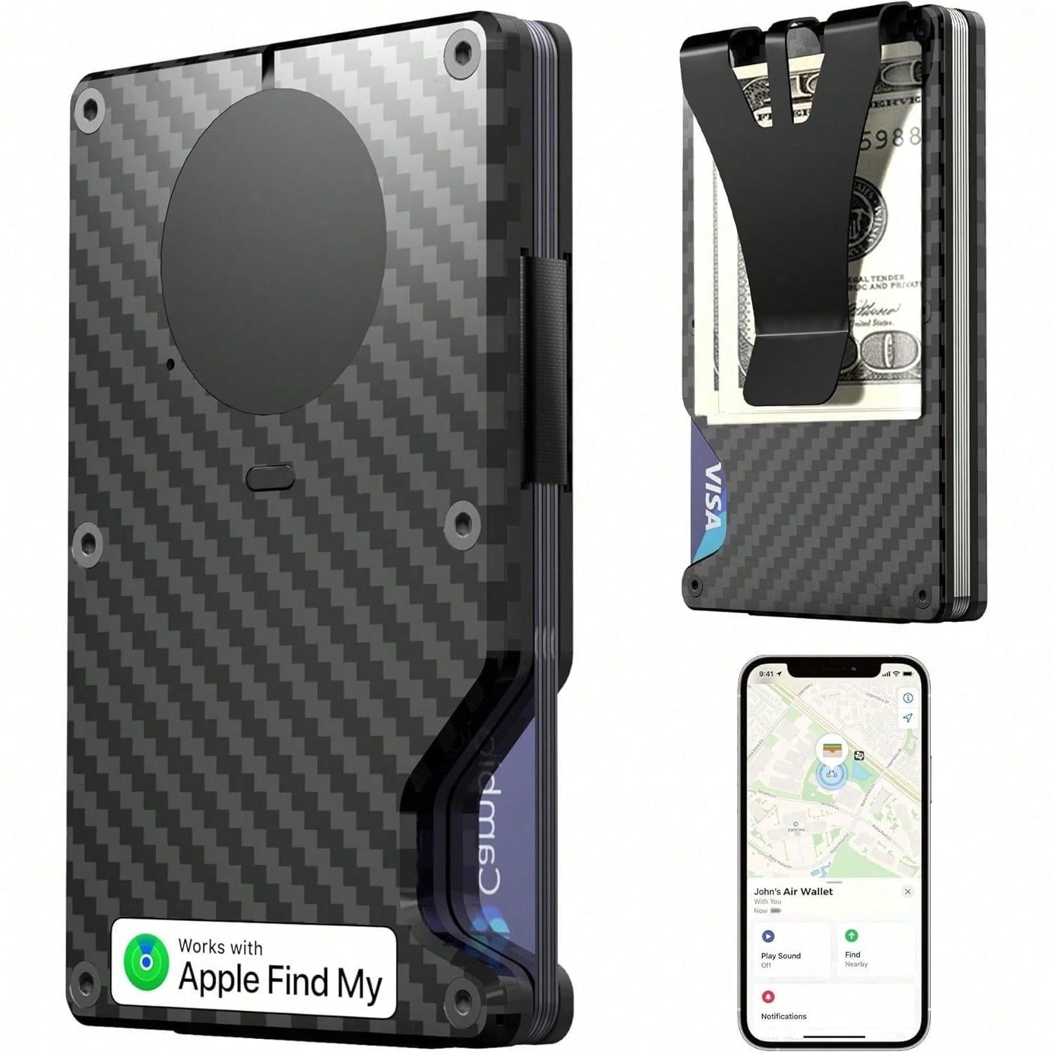 Minimalist Wallet with Built in Airtag Chip, RFID Blocking Credit Card ...